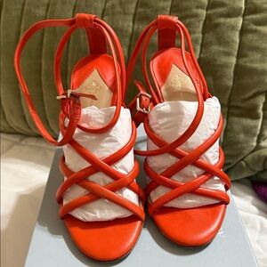 ANTONIO MELANI Vibrant Orange Strappy Sandals